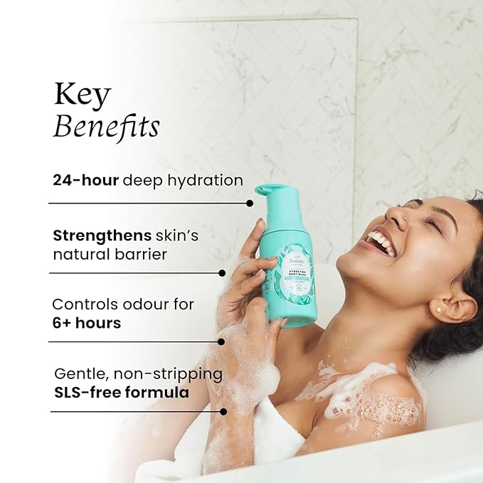 Fox_tale Hydrating Body Wash with Hyaluronic Acid &amp Ceramides | Strengthens Skin Barrier | 24-hour hydration | 6+ hrs Odour Control | SLS-Free Body Wash for Women &amp Men | All Skin Type | 250 m