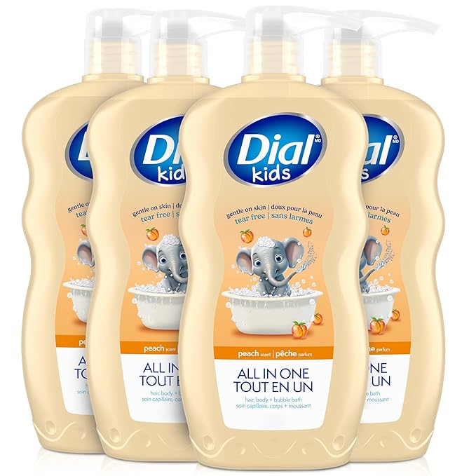 Dial Kids 3-in-1 Body + Hair + Bubble Bath Peach 24 fl oz (Pack of 4)