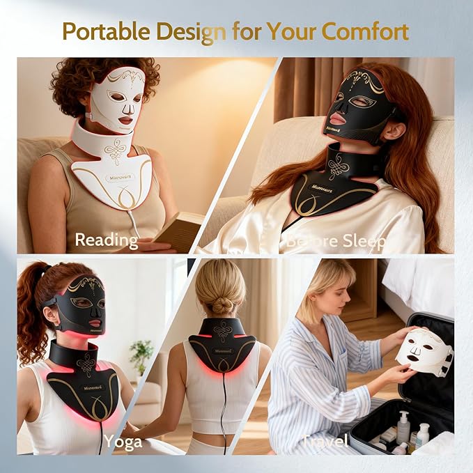 Red Light Therapy for Face and NeckRed Light Therapy MaskLED Mask with 7 Colors&amp Facial mask red light therapy 850nm Near Infrared lightPremium Anti-WrinklesAcne CareBest Gifts for Mothers Da