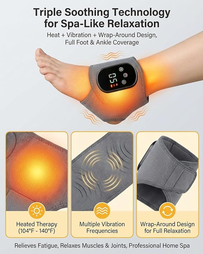 Try Massage ProTriple Therapy Foot MassagerAnkle Renew Spa Bath Cordless Electric Heated with 5 Heat &amp 3 Vibration for Pain Relief Relaxation Neuropathy Home Office Family Ideal Gift (1)