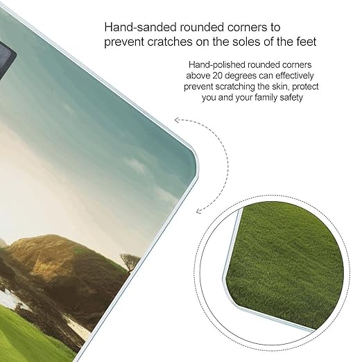 Beach Golf Course Digital Bathroom Scale for Body Weight Weighing Scale with Backlit LCD Display High Precision Measurements &amp Measures Weight Up to 180kg