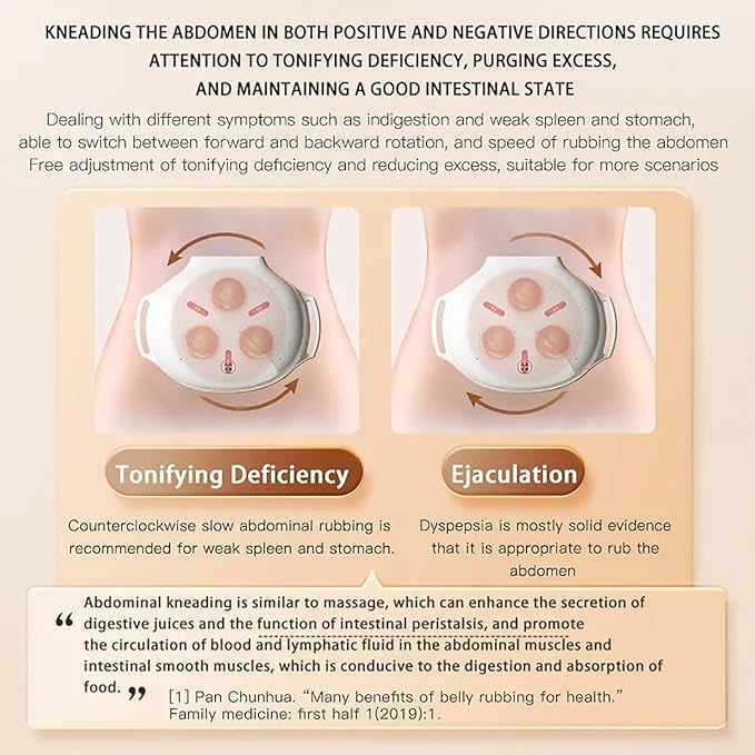 Gifts Portable Electric Abdominal Cellulite Massager Abdominal Stomach Massager 3 Massage and Red Light Hot Compress Adjustable Forward and Reverse Kneading for Indigestion Gas Constipation