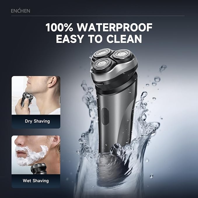 BlackSton Electric Razor for Men Rotating Head Cordless Shaver Reable Portable Razor Wet and Dry Use Waterproof