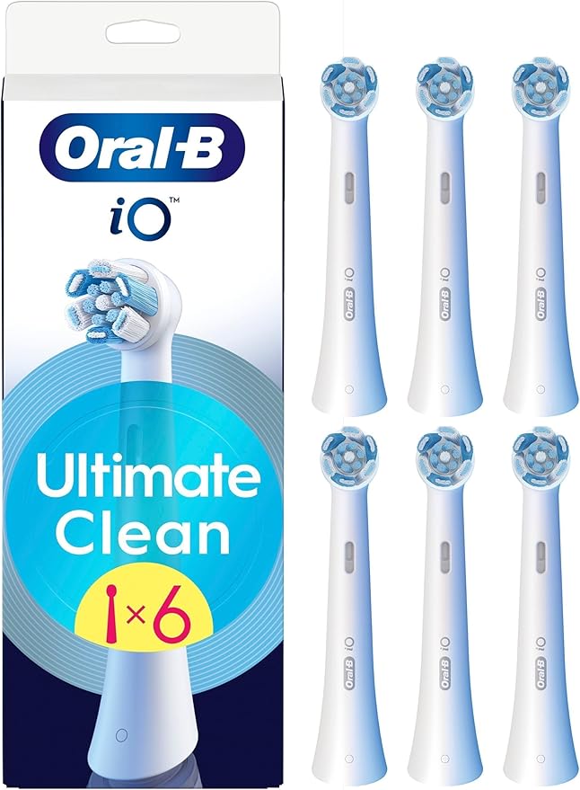 Oral-B iO Series Ultimate Clean Original Replacement Heads Pack of 6 White Refills for Oral-B io Electric Toothbrushes Deep Removal of Bacterial Plaque