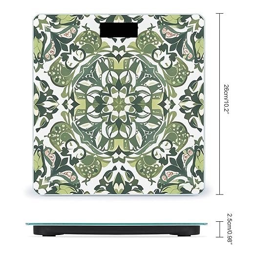 Green Decorative Pattern Scale for Body Weight Smart Scales Digital Bathroom Scale High Precision Weighing Scales with Large Display Weighing Machine for People