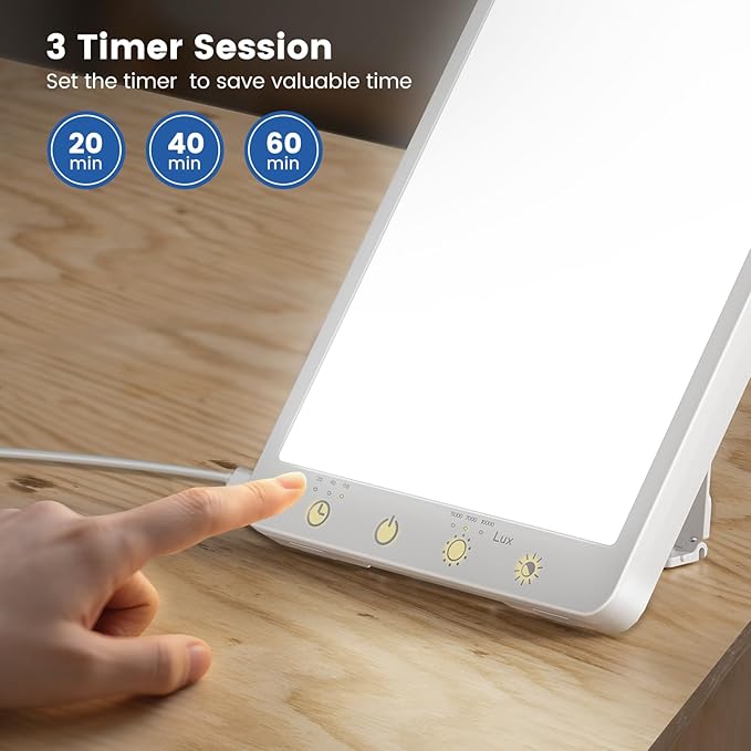 10000 Lux Light Therapy Lamp - 3 Color Modes Slim Portable Design Memory Function &amp Touch Control Sunlight Lamp for Home Office Wall Mountable Therapy Light.