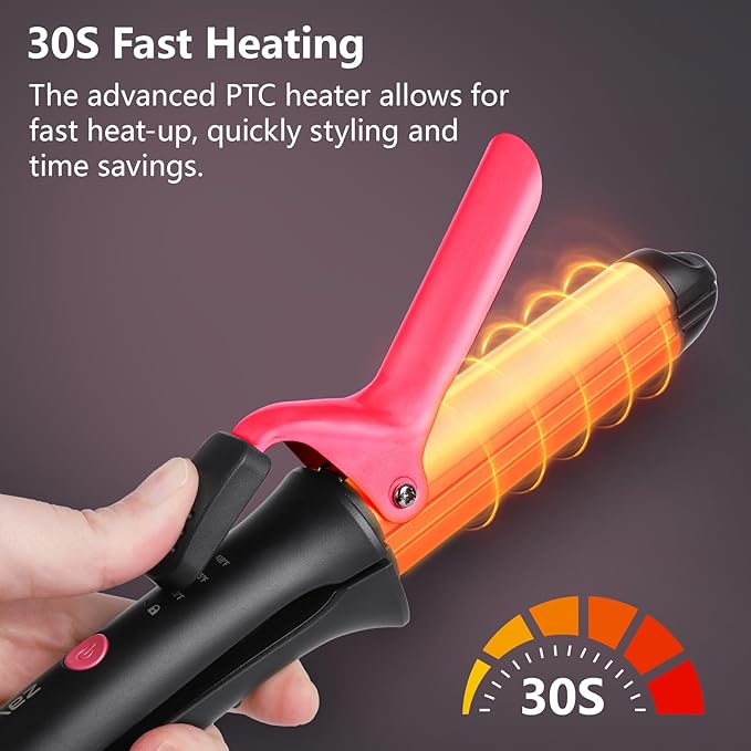 Travel Curling Iron Zavarea Upgraded 1 Inch Dual Voltage Curling Iron Lightweight 2 in 1 Hair Straightener and Curler 30S Fast Heating &amp Easy to Use Mini Flat Iron with Ceramic Barrel for Trav
