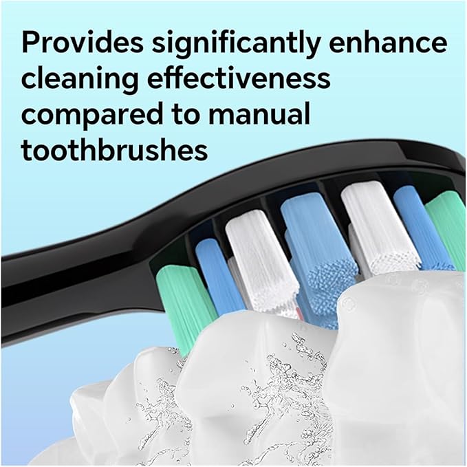 4/8/12/20Pcs Toothbrushes Head Compatible for 1100/2100/4100(Black-4 Pcs)