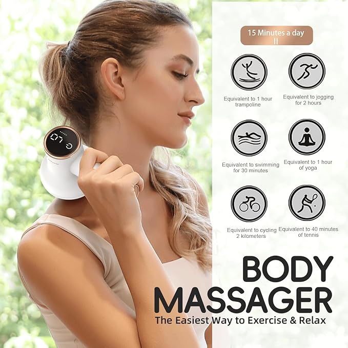 Cordless Cellulite Massager Handheld &amp Mini Lymphatic Drainage Massager Massage Stomach Belly Arms Legs Body Sculpting Machine for Women Female at Home -1.1lb Weight