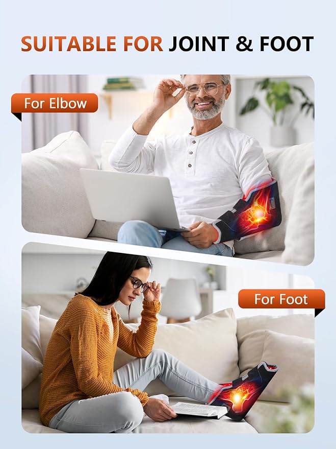 RELEXNOW Red Light Therapy for Foot Ankle FSA/HSA Eligible 660nm &amp 850nm Wavelength Near Infrared Therapy Wrap for Feet with Timer for Joint Comfort(Black)