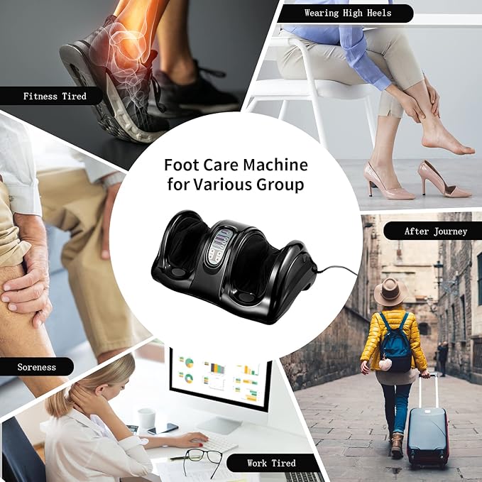 Giantex Shiatsu Foot Massager Machine for Feet Leg Calf Ankle Relieve Pain Spa Gift Deep Kneading Rolling Massage Electric Shiatsu Foot Massager w/Remote 4 Modes Black