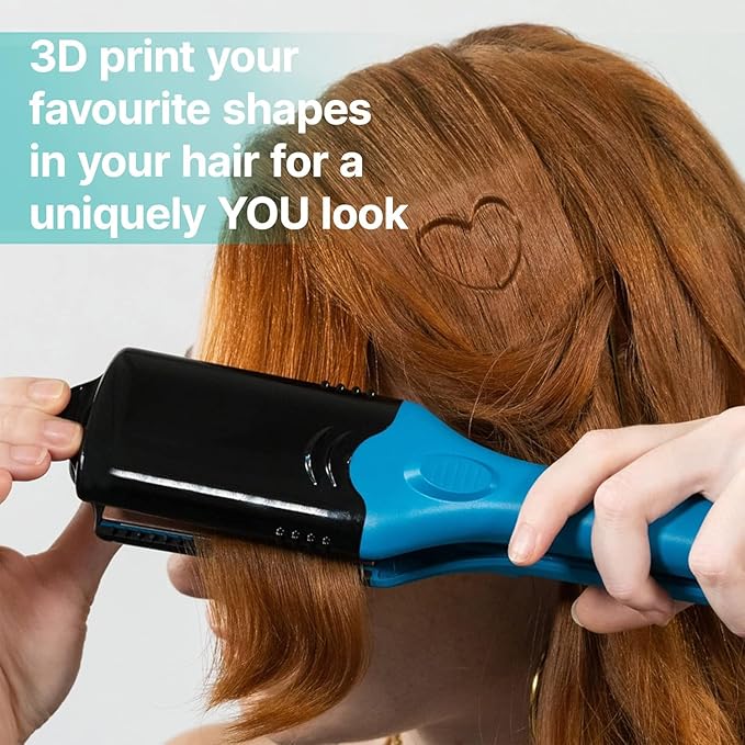 Hair Straightener &amp 3D Image Imprinting Iron with 5 Different Plates Perfect hot Tool for Art or Festival 3D Hair Stamper Crimping Iron for Volume