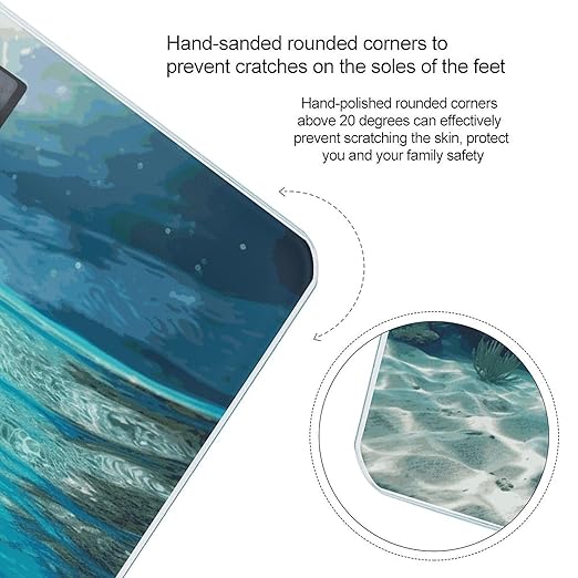 Underwater View of Tropical Beach Scale with LCD Easy-to-Read Anti-Slip Weight Digital Bathroom Scale Precision Weighing Scales Sturdy Tempered Glass Body Weight Scales for Daily Use