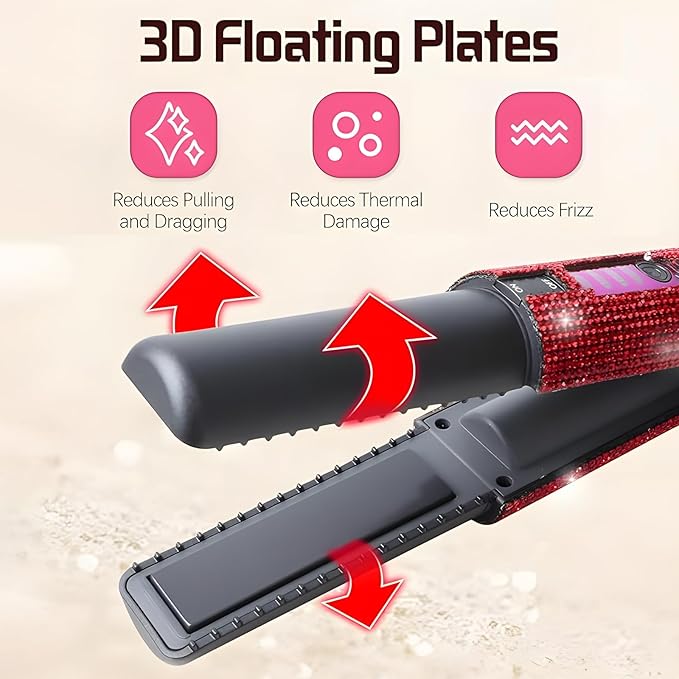 Mini Dual Purpose Curling Iron 2 in 1 Portable Cordless Hair Straightener and Curler Curling Wand &amp Flat Iron for Travel with Fast Heating 3 Temp Setting USB Rechargeable (Black)
