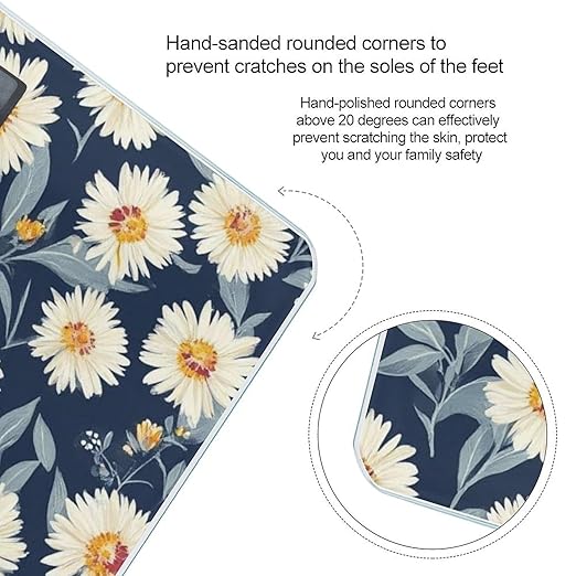 Automatic Switch Digital Bathroom Weighing Scale Smart Scale for Body Weight Daisy Flower Floral Print