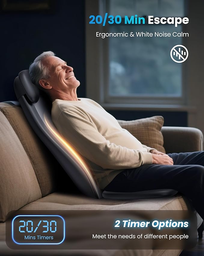 COMFIER Shiatsu Massage Cushion with Heat2D/3D Shiatu Back Massager with App ControlDeep Tissue Kneading Massage Chair Pad with VibrationBack Massager for ChairGifts for DadMom