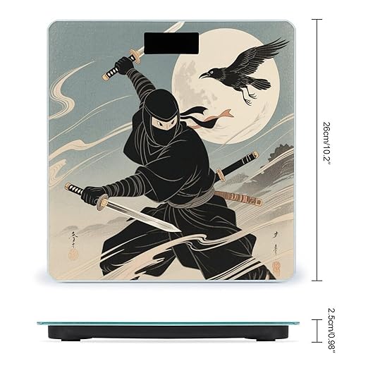 Ninja Shuriken Throw Scale for Body Weight Sturdy Tempered Glass Weighing Scales with LCD Display Accurate Digital Bathroom Scale Convenient Body Fat Smart Scales Easy Read