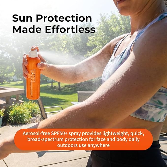 Tanri Sunscreen SPF 50+ Spray for Face &amp Body | Hawaii 104 Reef Act Compliant | Made in USA | Reef Safe Sunscreen Travel Size | Broad Spectrum UVA/UVB | Hydrating Water Resistant | 6 fl oz (3-Pac