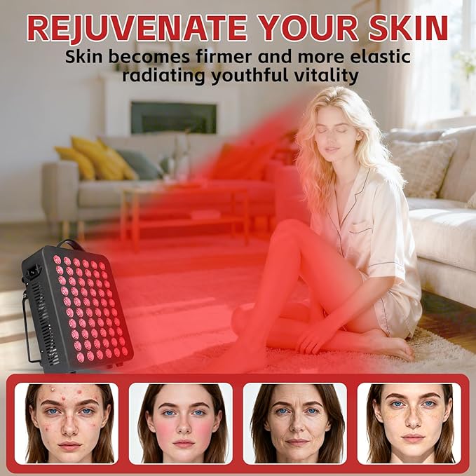 Red Light Therapy Dual Chip LED Light Therapy Device with 60 LEDs and 660nm Red 850 nm Near Infraredfor Body FaceSleep Improve Sleep Muscle Recovery Performance