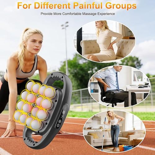 16-Head Massage Gun Deep Tissue Percussion Massager with 9 Modes &amp 9 IntensitiesQuiet Back Massager Pain Relief for Back ShouldersLegs2600mAh Battery Electric Massage Tools