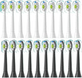 20pcs Replacement Toothbrush HeadsCompatible for with Electric Brush Head 1100 2100 4100 4300 5100 5300 6100 Independent Package(10White 10Black)