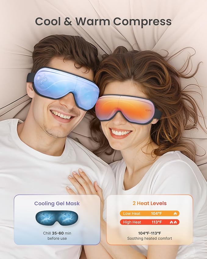 RENPHO Eye Massager with Heat and Cooling Birthday Gifts for Mom Dad Women Men Heated Eye Mask for Migraine Relief Reduce Strain Improve Sleep Eyeris 2