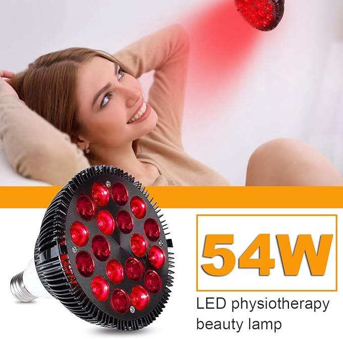 Red Light Therapy Lamp-54W 18 LED Infrared Light Therapy Device with Adjustable Lamp Holder 660nm Red and 850nm Near Infrared for Face Body