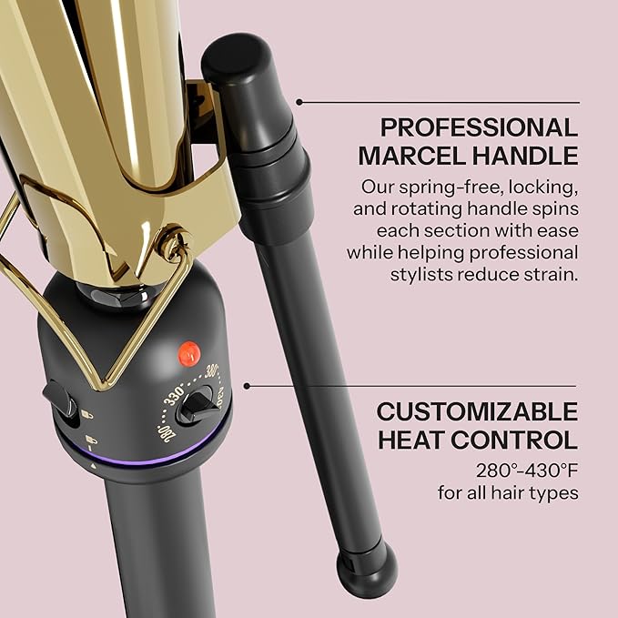 Hot Tools Pro Artist 24K Gold Marcel Iron | Long Lasting Curls Waves (5/8 in)
