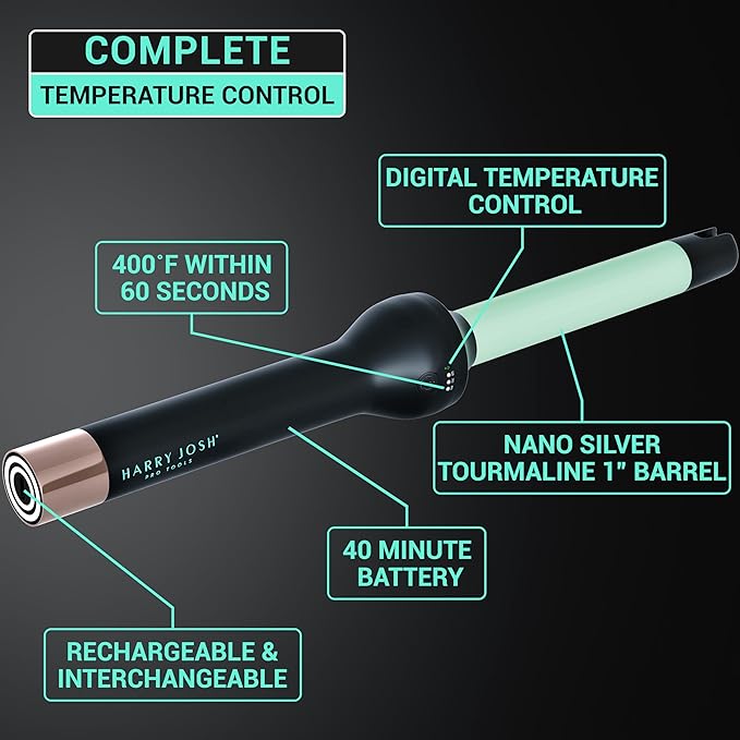 Pro Tools Cordless Ceramic 1 Curling Wand Ceramic Barrel for Long-Lasting Curls &amp Waves Rechargeable Travel-Friendly Hair Tool