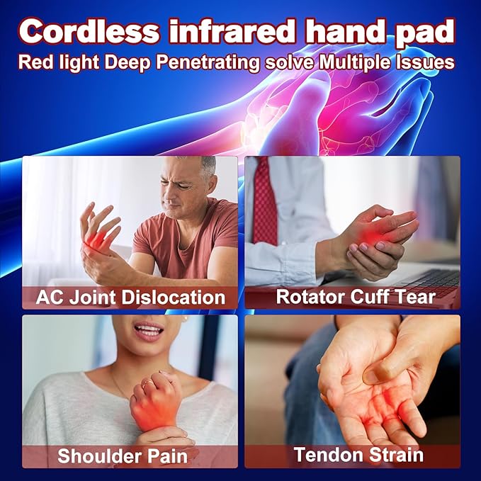 Infrared Light Therapy Gloves Hand Pain Relief with Finger Flexibility - Deep Penetration Red Light Therapy Gloves for Hands Wrist &amp USB-C Fast Charge