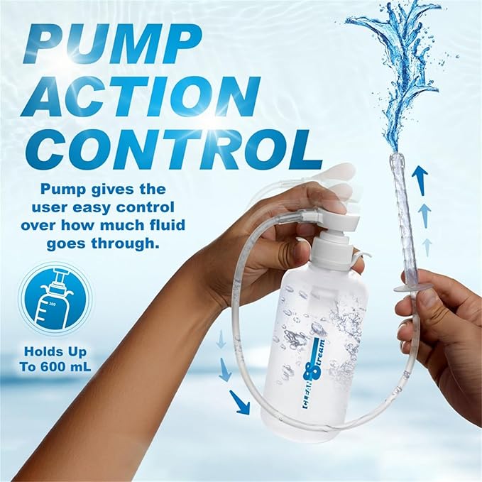 Anal Douche Enema Syringe Vaginal Kit 600ML Anal Syringe with 3PCS Tips Enema Bulb Reusable Long Douches for Men Women Adult Colon Cleaning for Vagina Backdoor