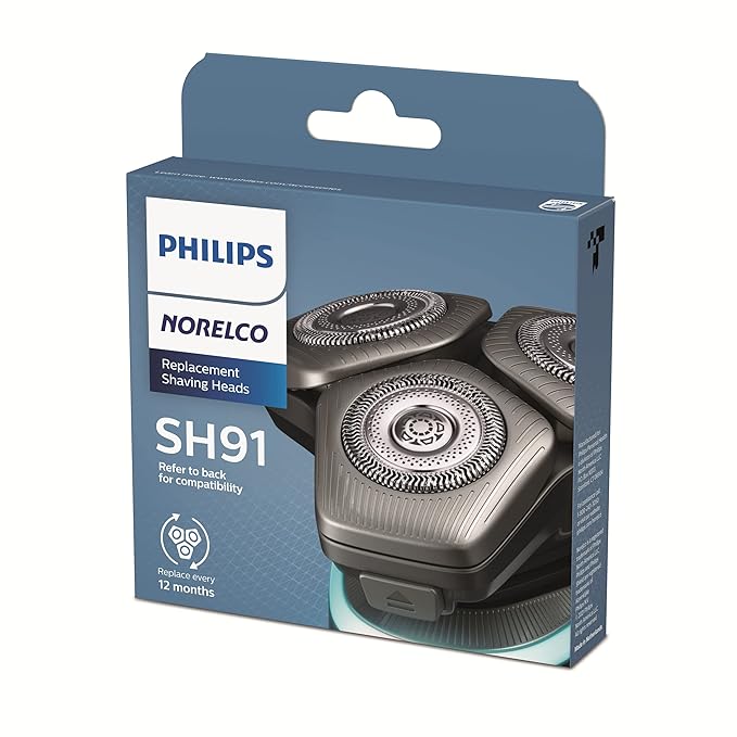 Philips Norelco Genuine SH91/52 Replacement Shaving Heads Compatible with Norelco Shaver Series S9000 and 9000 PrestigeLatest Version for Refreshed SH90/70SH98/70and SH98/80(Pack of 3)