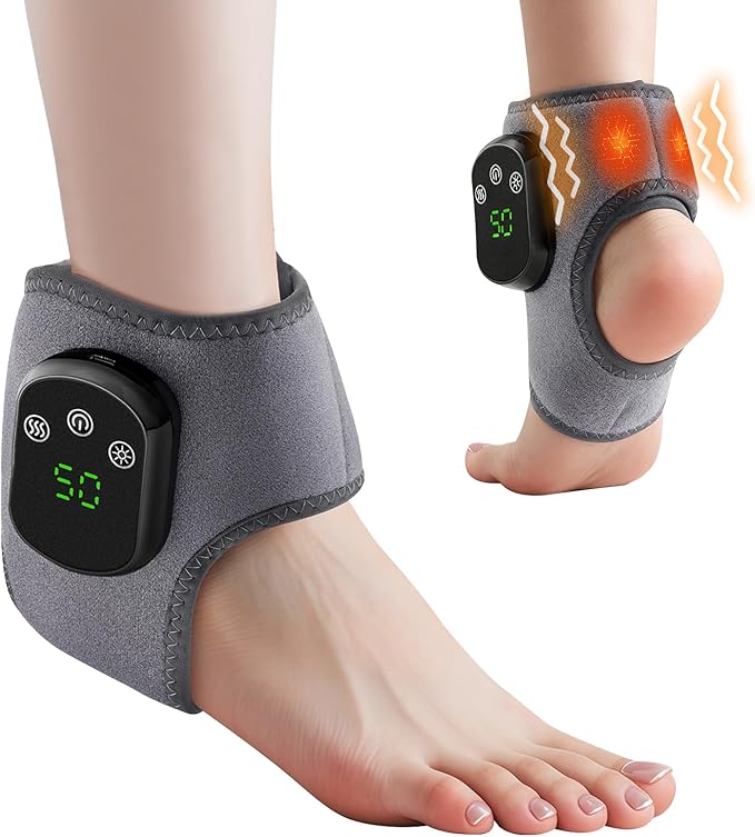 Foot Massager for Neuropathy Footrenews Triple Method Massager Ankle Massager for Circulation and Pain Relief Foot Massager Plantar Fasciitis with Heat &amp Vibration Smart Timer Touch Screen 1P