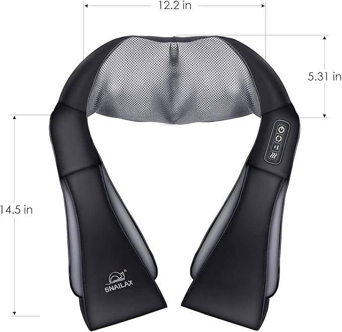 Snailax Cordless Massager - Shiatsu Neck and Shoulder Massager with Heat FSA Eligible Portable Lumbar Back Electric Massage Pillow Christmas Gift