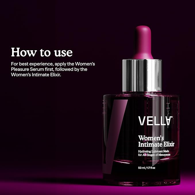 Vella Women's Intimate Elixir™ - Lightweight Water-Based Hydration - Ideal for all Stages of Menopause - Hyaluronic Acid Vaginal Moisturizer with Chasteberry &amp Aloe Vera Body Glide For Intimate A