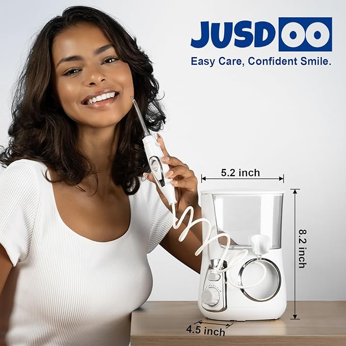 Water Flosser for Teeth and Braces 800ML Dental Oral Irrigator with 10 Pressure Levels 7 Jet Tips Toothbrush &amp Nozzle Cleaning Case Family Oral Care