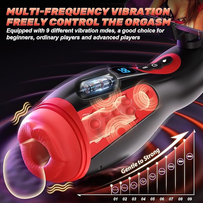 Hands Free Male Masterburbatar 9X Speed &amp Extension Adjustment &amp Foldable Handle GHS30