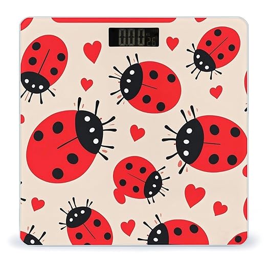 Ladybug Scale for Body Weight Accurate Digital Bathroom Scale Toughened Glass High Precision Scales Smart Weight Scales with Large LCD Backlight Display Weighing Machine