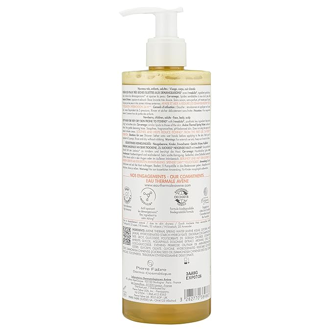 Avène XeraCalm A.D Lipid-Replenishing Cleansing Oil Atopic Dermatitis Eczema-Prone Fragrance-Free Pump 13.5 oz.