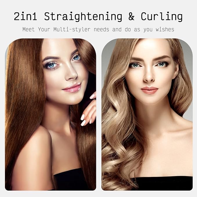 K&ampK Flat Iron Small Mini Tourmaline Titanium Hair Straightener 0.5 inch Plate 4D 360°Swivel LED Display for Woman Short Hair Adjustable Temperature Dual Voltage Auto Shut Off(Black)