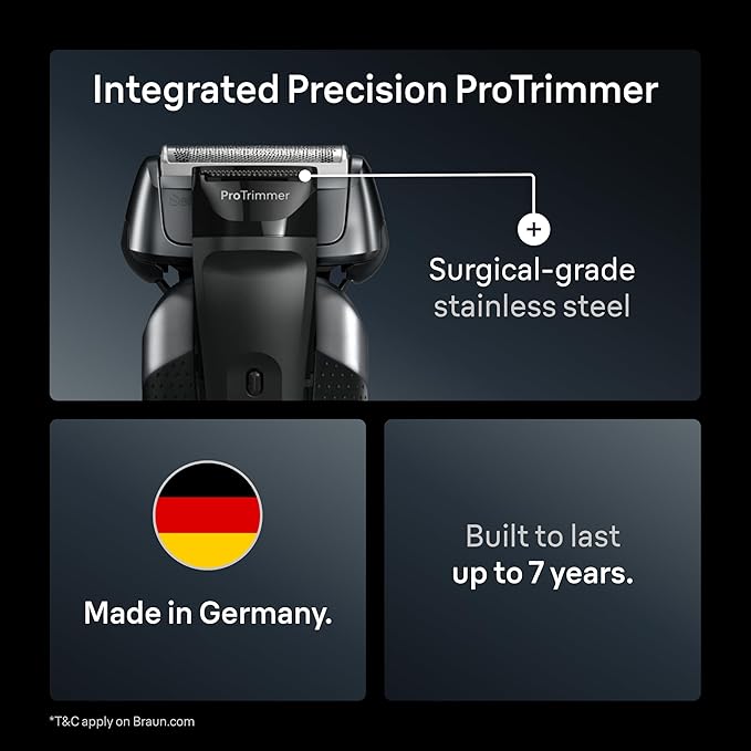 Braun Series 8 8560cc Electric Razor for Men 4+1 Shaving Elements &amp Precision Long Hair Trimmer 5in1 SmartCare Center Close &amp Gentle Even on Dense Beards Wet &amp Dry Electric Razor 60mi