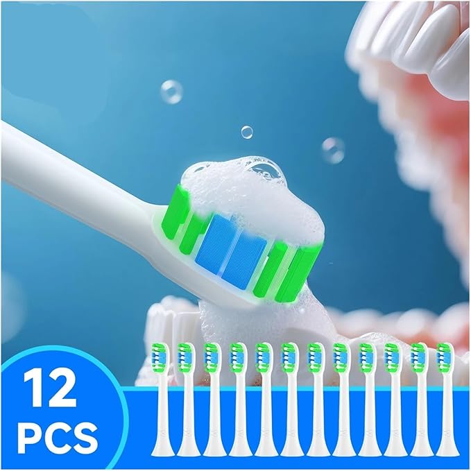 12PCS/Replacement Toothbrush Heads Compatible with Sonicare Clean Brush Head Hx6920 HX6100 HX6610