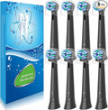 8 Pack Replacement Toothbrush Heads Compatible with Oral B iO Brush Heads for Oral-B iO 2/3/4/5/6/7/8/9/10/7G Series with Covers Black