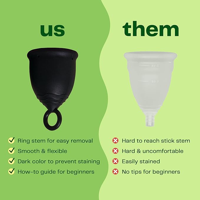 Viv for Your V Extra Small Menstrual Cups Tweens Teens and Petite Frame/Build Pull Tab Ring Stem Easy Removal Comfortable 12 Hour Wear Soft Silicone Beginner Friendly Reusable Mini Period Cup