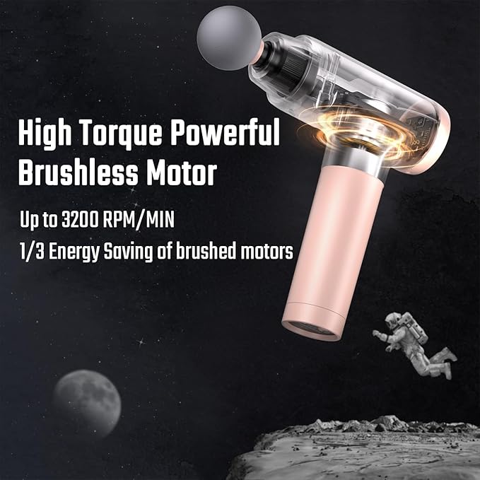 cotsoco Massage Gun Deep Tissue Muscle Massage Gun Back Massager for Pain Relief 20 Speeds Handheld Electric Massager Tool with Silent Brushless Motor Suitable for Gym Office Home Travel