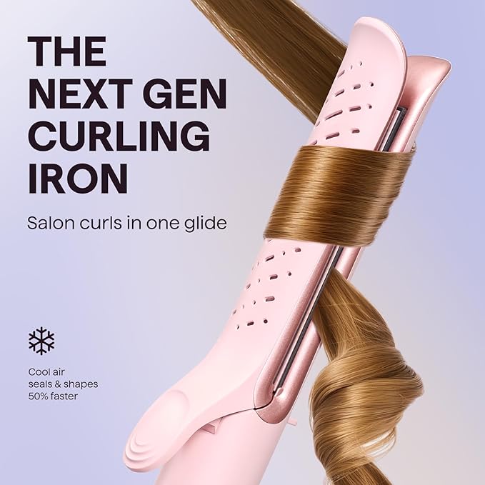 Wavytalk Airflow Styler Whirlwind Curl Hair Straightener and Curler 2 in 1 Upgraded Curling Iron &amp Flat Iron Achieve One Pass Curl Less Damage to Hair