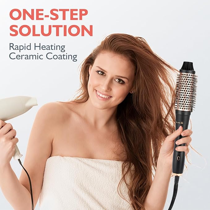 Ideal Swan 8 in 1 Curling Iron Set with Interchangeable Ceramic Curling Wand Thermal Brush &amp Flat Iron (0.35-1.25”) – Professional Hair Curler Kit for Waves Curls &amp Sleek Styles Gifts for
