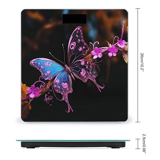 Nice Butterfly Bathroom Scale Large LCD Backlight Display Digital Scale Rounded Corners Body Scales Automatic Power On/Off Bathroom Scales for Home Bedrooms