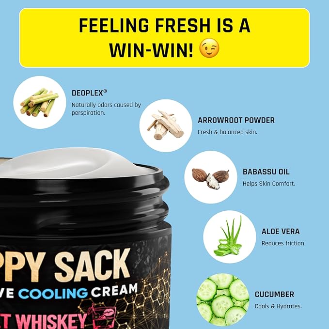 Derm Dude Below-the-Belt Grooming Bundle | Happy Sack Ball Deodorant 2oz (Sweet Whiskey Scents) + Holy Foot Cream 4oz (MVP Scent) | Freshness &amp Moisture for Feet &amp Groin