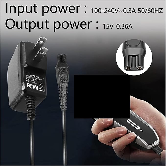 Shaver Charger CordCompatible for PhilipsHq8505 Replacement Fit 7000 5000 3000 Series Electric Shaver US Plug.